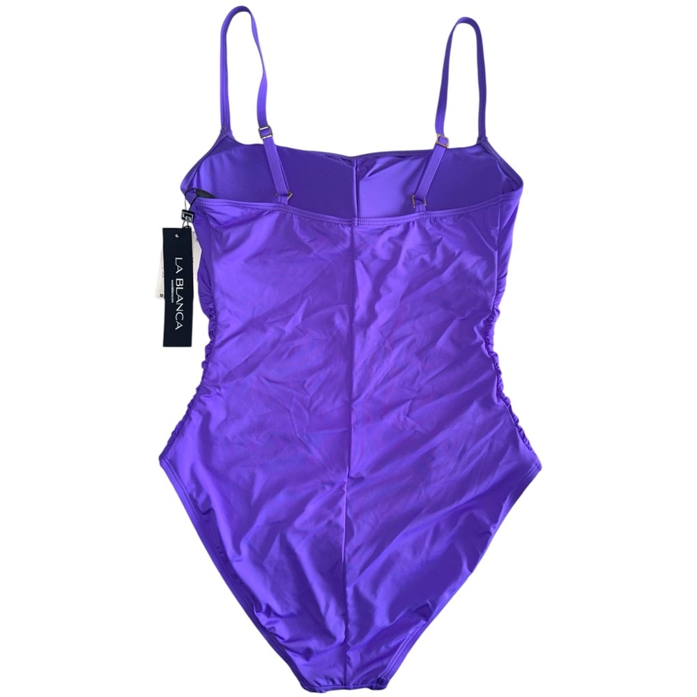 NWT La Blanca Island Goddess Lingerie One Piece Swimsuit in Ultraviolet Purple - Picture 4 of 11